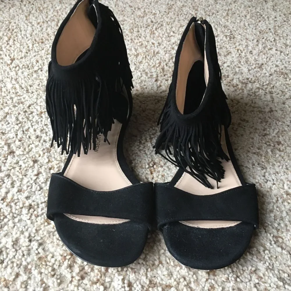 NWOB Paul Andrew x J. Crew Fringe Flat Sandals